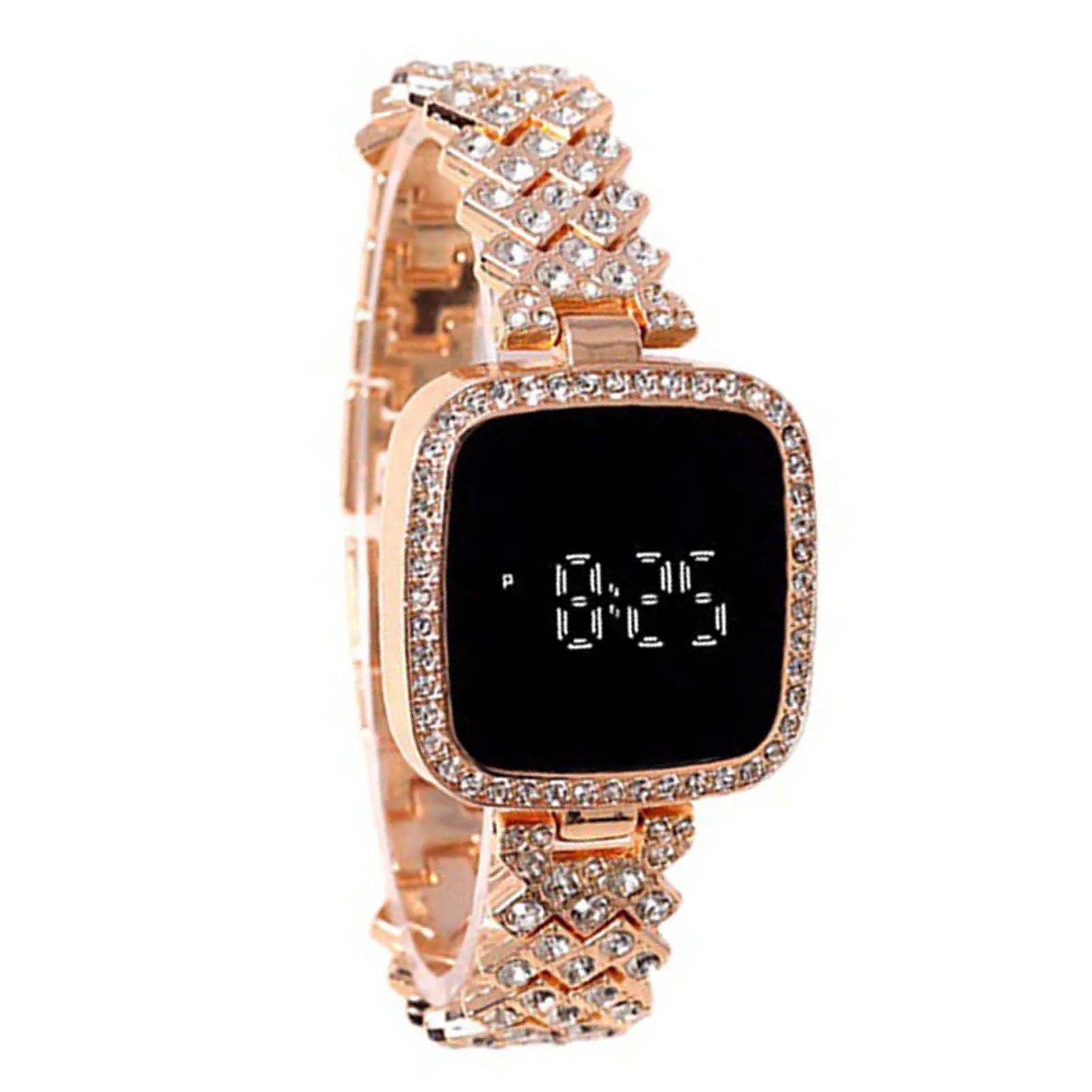 Women\'s Crystal Bracelet Watch with Rhinestone Encrusted Band Electronic Watch Wonderful Watches Gift for Women