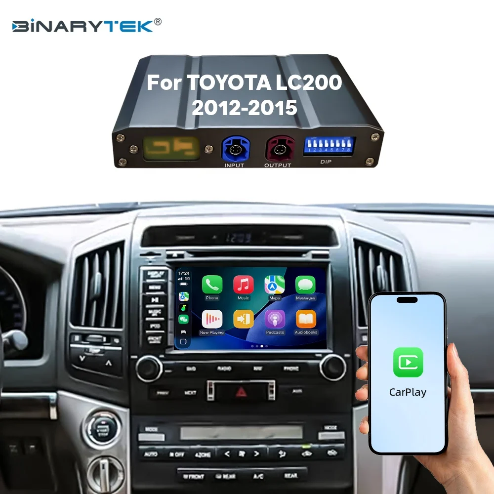 NewToyota Land Cruiser 200 2012-2015 Linux Interface Box Wireless CarPlay Android Auto CarPlay Module Decoder Car Radio Binaryte