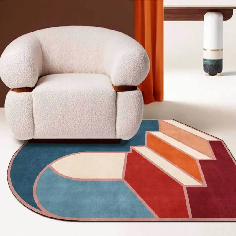 

Fashion Arch Irregular Shaped Morandi Geometric Stairs Living Room Bedroom Bedside Carpet Floor Mats