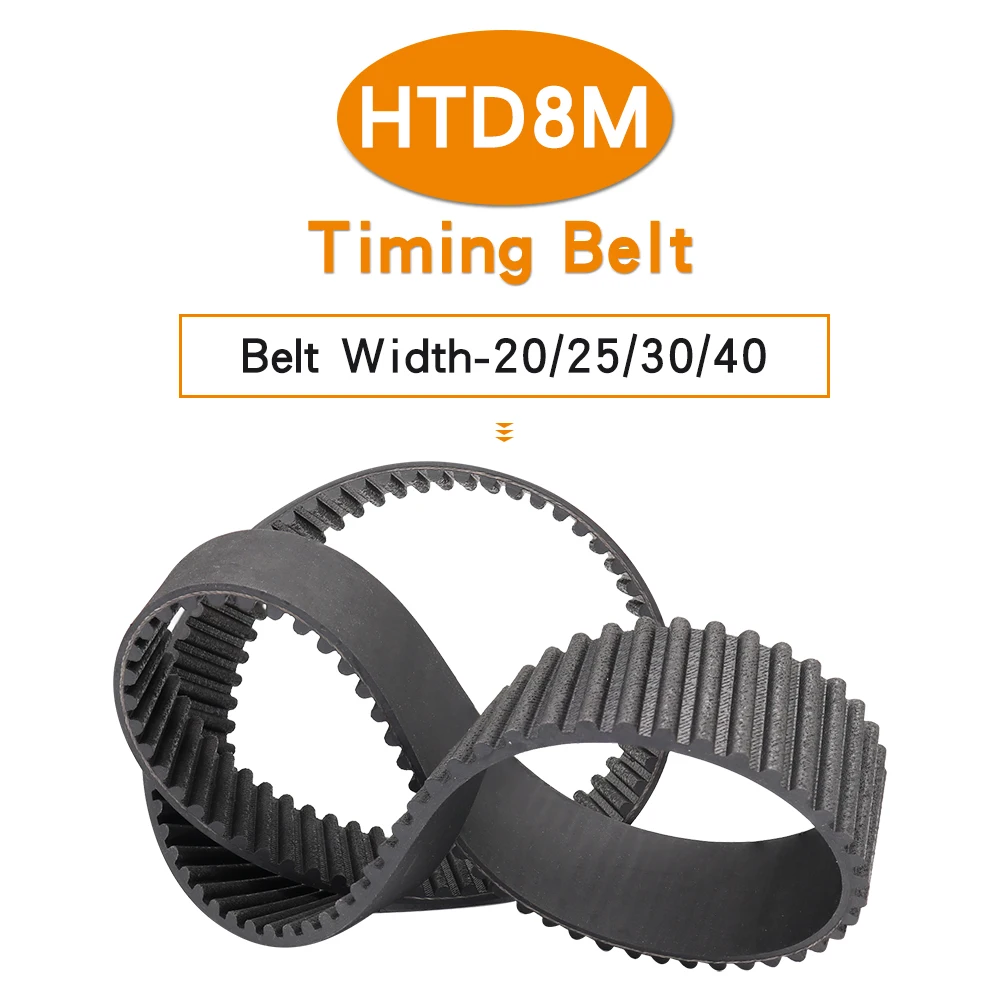 

Toothed Belt HTD8M-2600/2640/2656/2688/2736/2800/2840/2848/2880/3008 Teeth Pitch 8 mm Rubber Machine Belt Width 20/25/30/40 mm