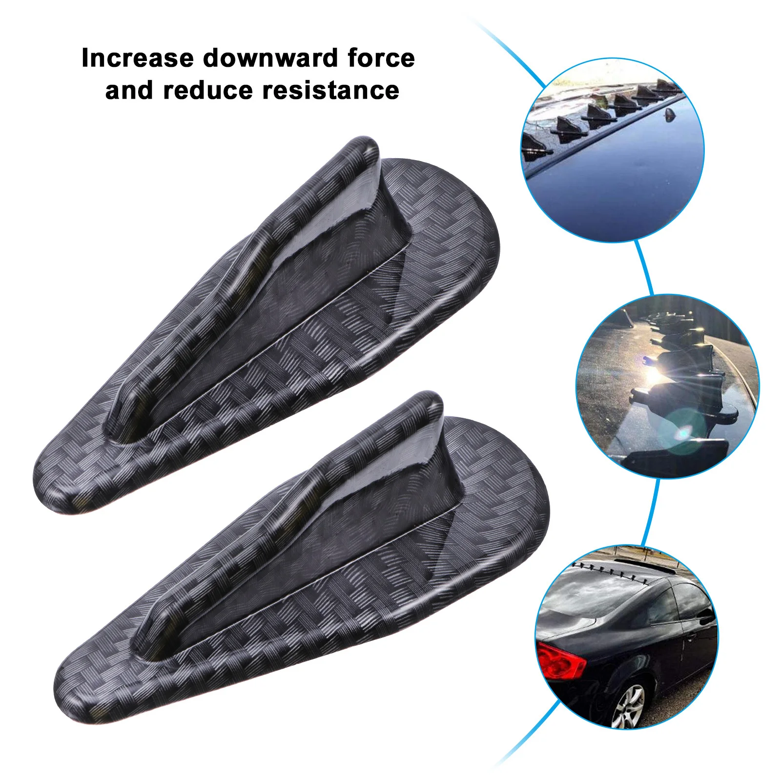 

2Pcs Carbon Fiber Texture Rear Spoiler Lip Air Diffuser for Universal Fit Cars Uv Protected Weatherproof Easy Install No Drill