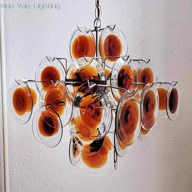 36 transparent amber round glass French style medieval bedroom and living room pendant lights