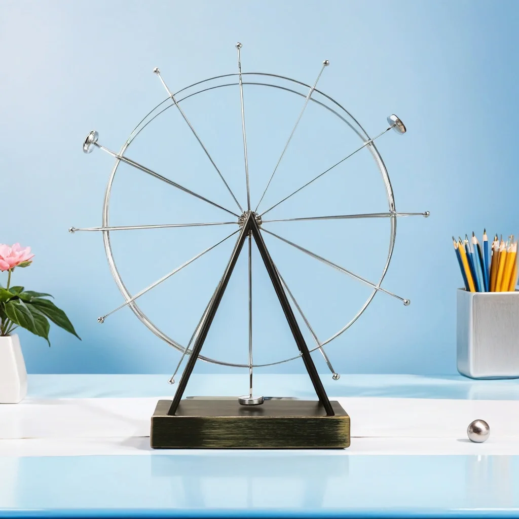 

360-Degree rotating ornament,oversized wrought iron metal Ferris wheel,permanent motion ornament,creative home decoration crafts