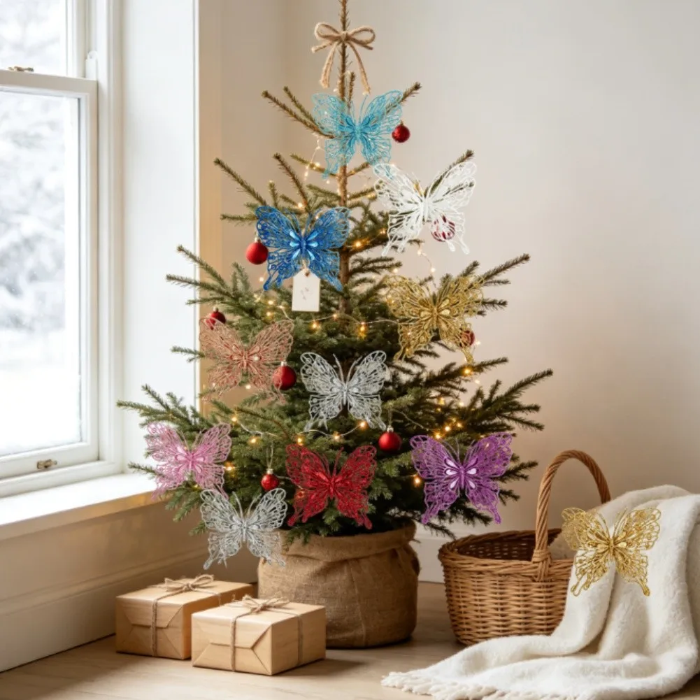 Festive Butterfly Decor Set: 12 Christmas Tree Decoration For Home Party Wedding Decors Butterfly Room Decors
