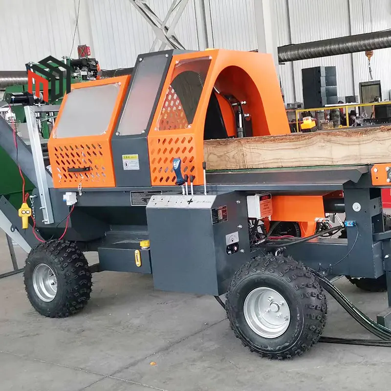 Adjustable Horizontal Height Hydraulic Wood Splitter Firewood Splitting Machine Fit Different Length Raw Tree Logs
