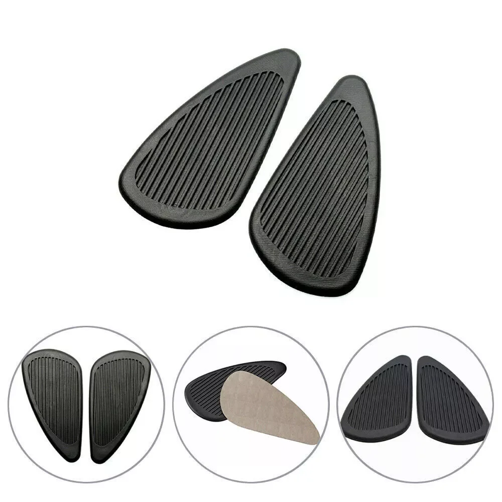 1pair Motorcycle Rubber Fuel Tank Pad Side Gas Knee Traction Grip Protector Pad Black Fuel Tank Side Knee Protection Pad