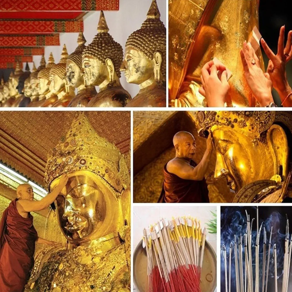 100 Pages 24K Gold Leaf Art Design Gold-Plated Frame Decorative Materials Gold