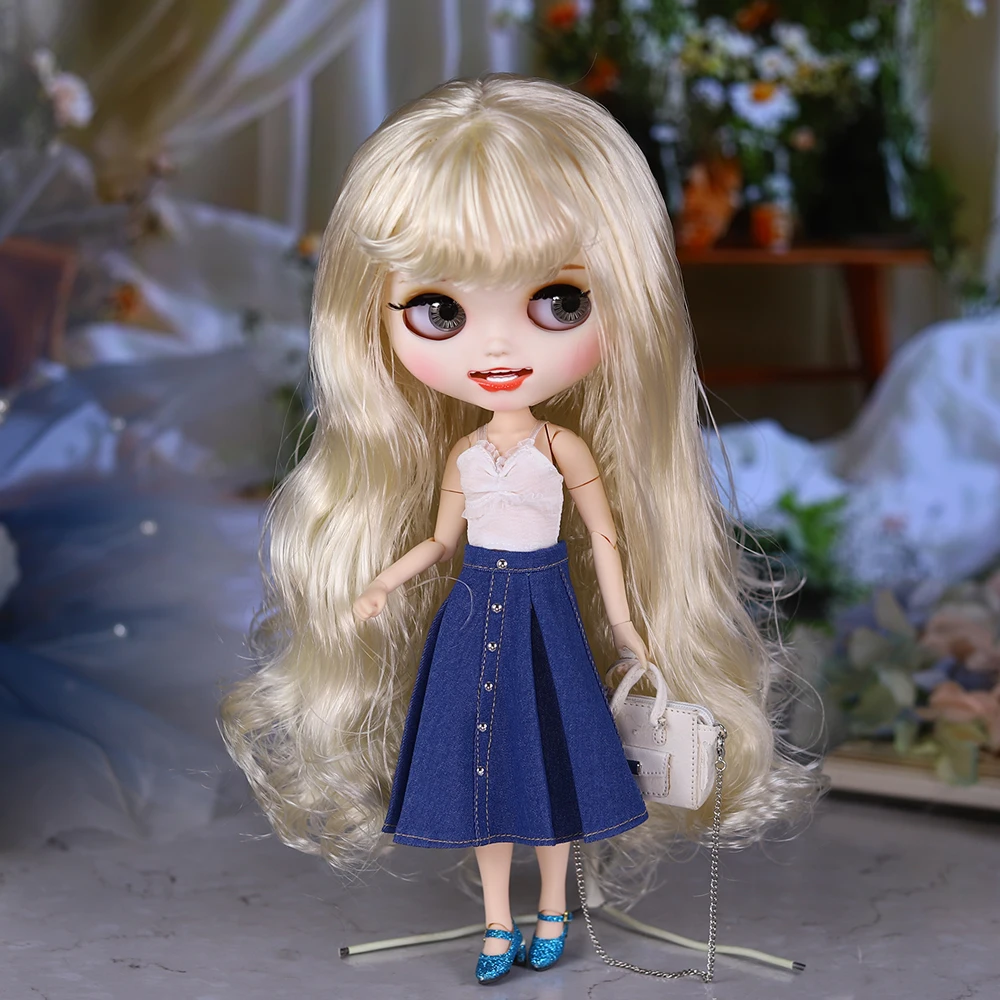 ICY DBS Blyth doll 30cm white skin, curly hair, matte face, various styles of nude dolls and other options, suitable for gift