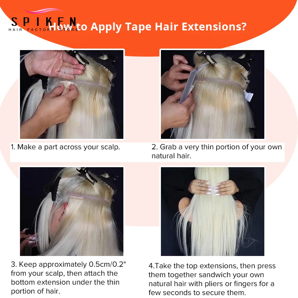 ไฮไลท์น้ําผึ้งสีบลอนด์ผมมนุษย์เทปส่วนขยาย Lighi น้ําหนักธรรมชาติตรงไม่มีรอยต่อ PU ผิว Weft ผม 10 ชิ้นสําหรับผู้หญิง