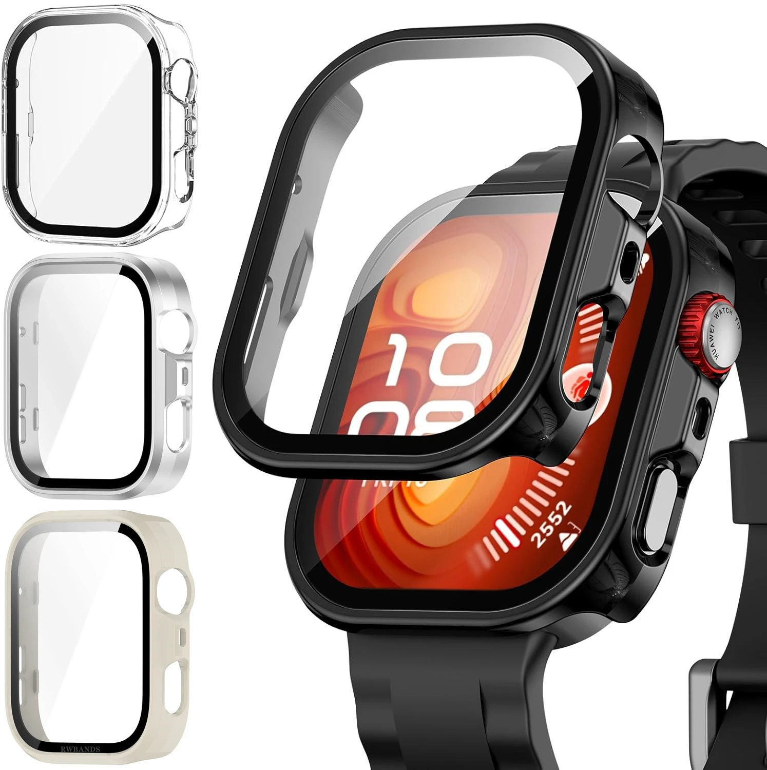 

Tempered Glass+Case for Huawei Watch Fit 3/4/4 Pro Screen Protector Frame Bumper Cover for Huawei Watch Fit series 3 4 4Pro Case