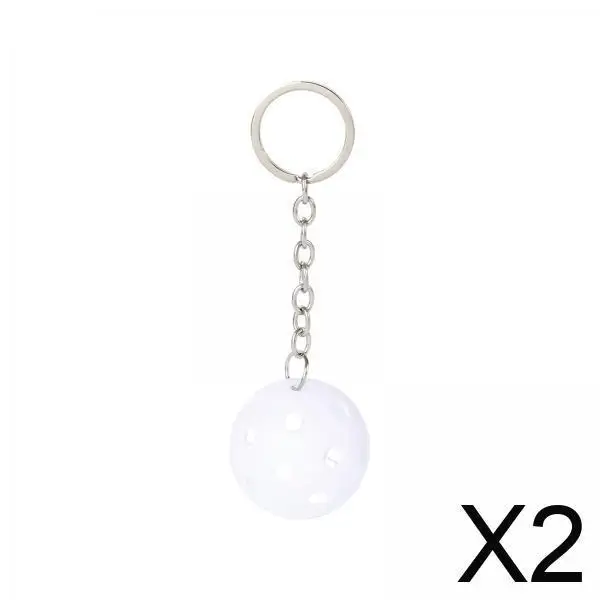 

2xPickleball Keychain Portable Pickleball Bag for Backpack Hoilday Handbag White