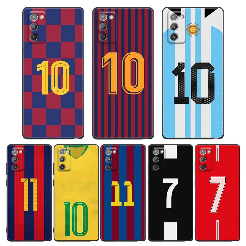 Case For Samsung Galaxy NOTE 20 10 9 8 Ultra Lite M51 M33 F14 M30S 5G J8 2018 Pro Plus Case Football Uniform Numbers 10 7  11 29