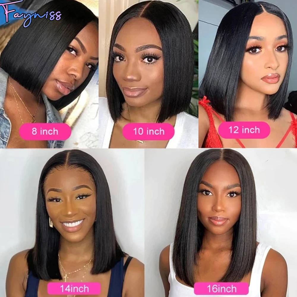 Fayniss 13x4 Straight Bob Wig Human Hair For Black Women Lace Front Human Hair Wigs Brazilian Hair Bob Wigs