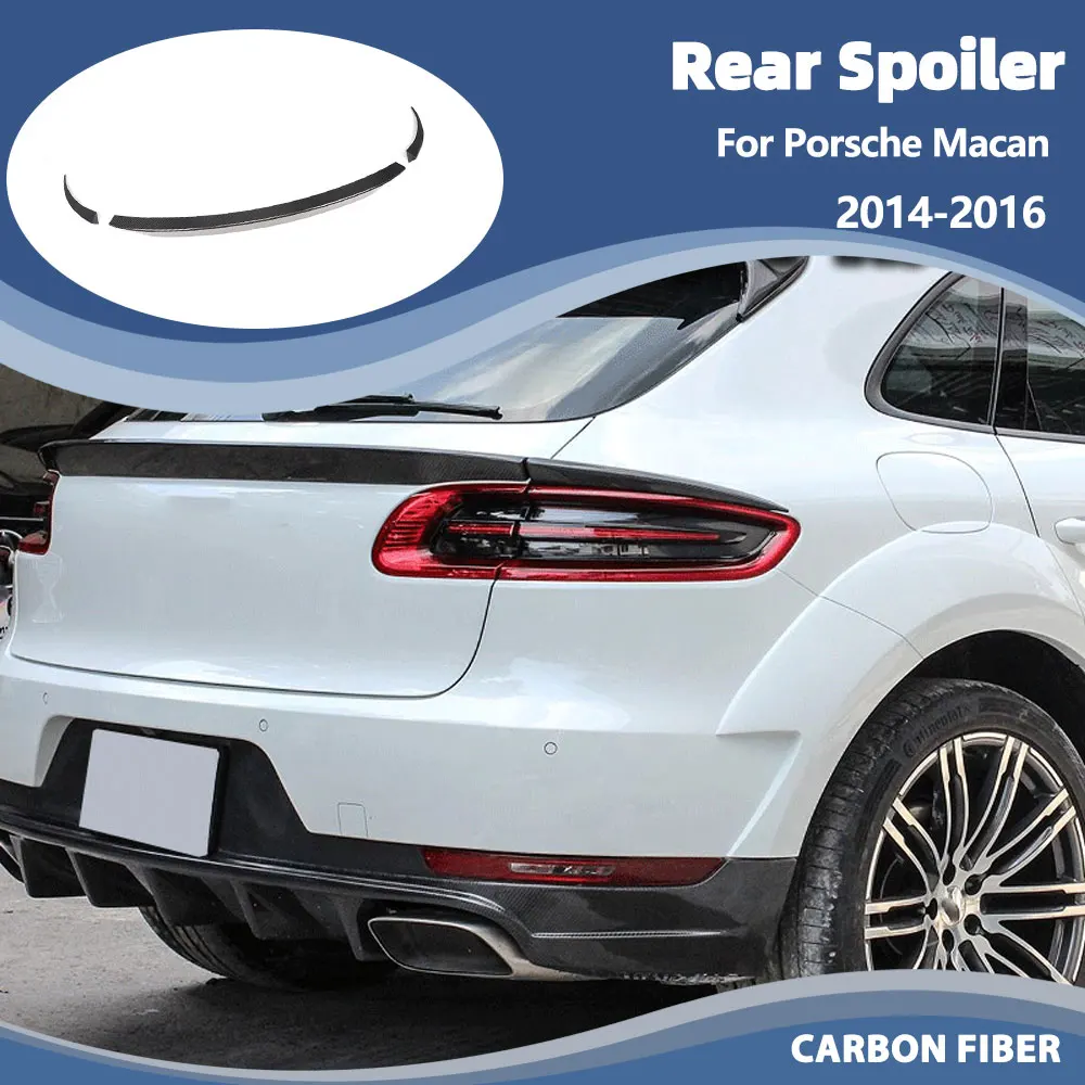 

Car Rear Trunk Spoiler Wing for Porsche Macan 4-Door 2014-2016 Carbon Fiber Racing Rear Spoiler Boot Lid Wing Lip FRP