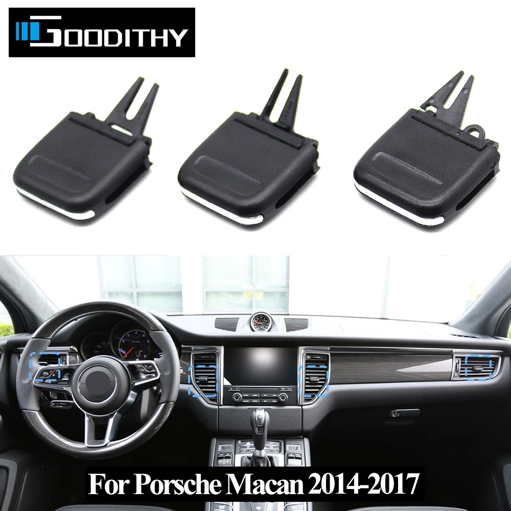 Car Front Rear Air Conditioner AC Vent Outlet Tab Clip Repair Kit Slider Paddle Clip For Porsche Macan 95B 2014 2015 2016 2017