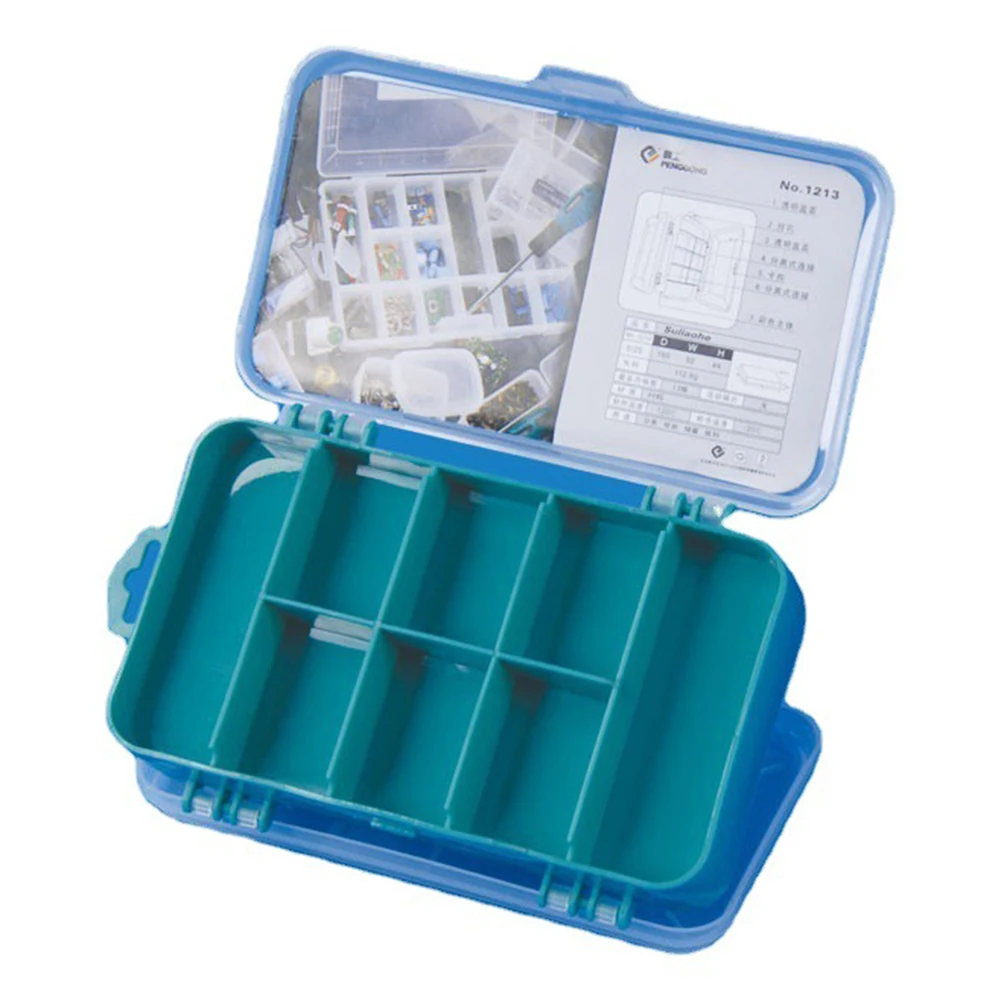 Double-Side Hardware Organizer Box Transparent Plastic Tool Organizer Multifunctional for Nuts Bolts Screws Nails Small Hardware