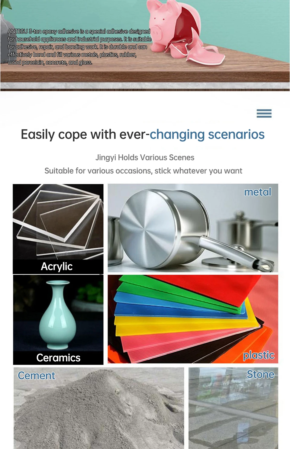 Poderosa Cola De Resina Epóxi, Secagem Rápida, Secagem Lenta, Resistente A Alta Temperatura, AB, Poderoso, 3 Toneladas