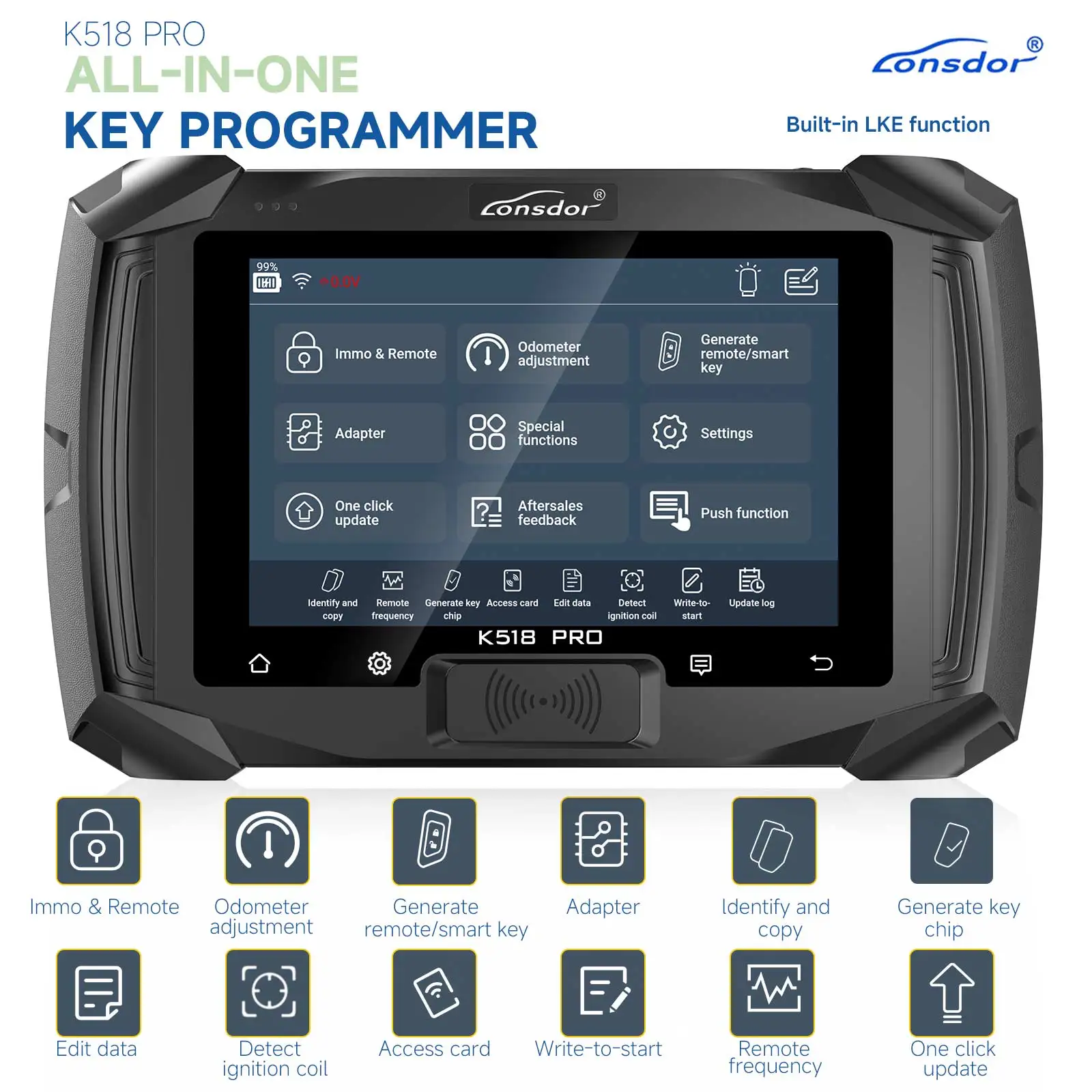 Lonsdor K518Pro K518 Pro Global Full Version Key Programmer Free AKL Activation License Newly Add Can FD and DOIP Protocols