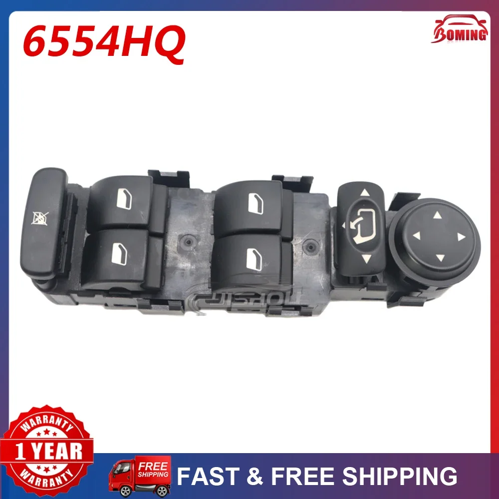 New Car Left Power Master Window Switch 6554.HQ Fits For Peugeot 807 Citroen C5 C8 6554HQ 6554CJ 6554KS 6554Z8 6554HP