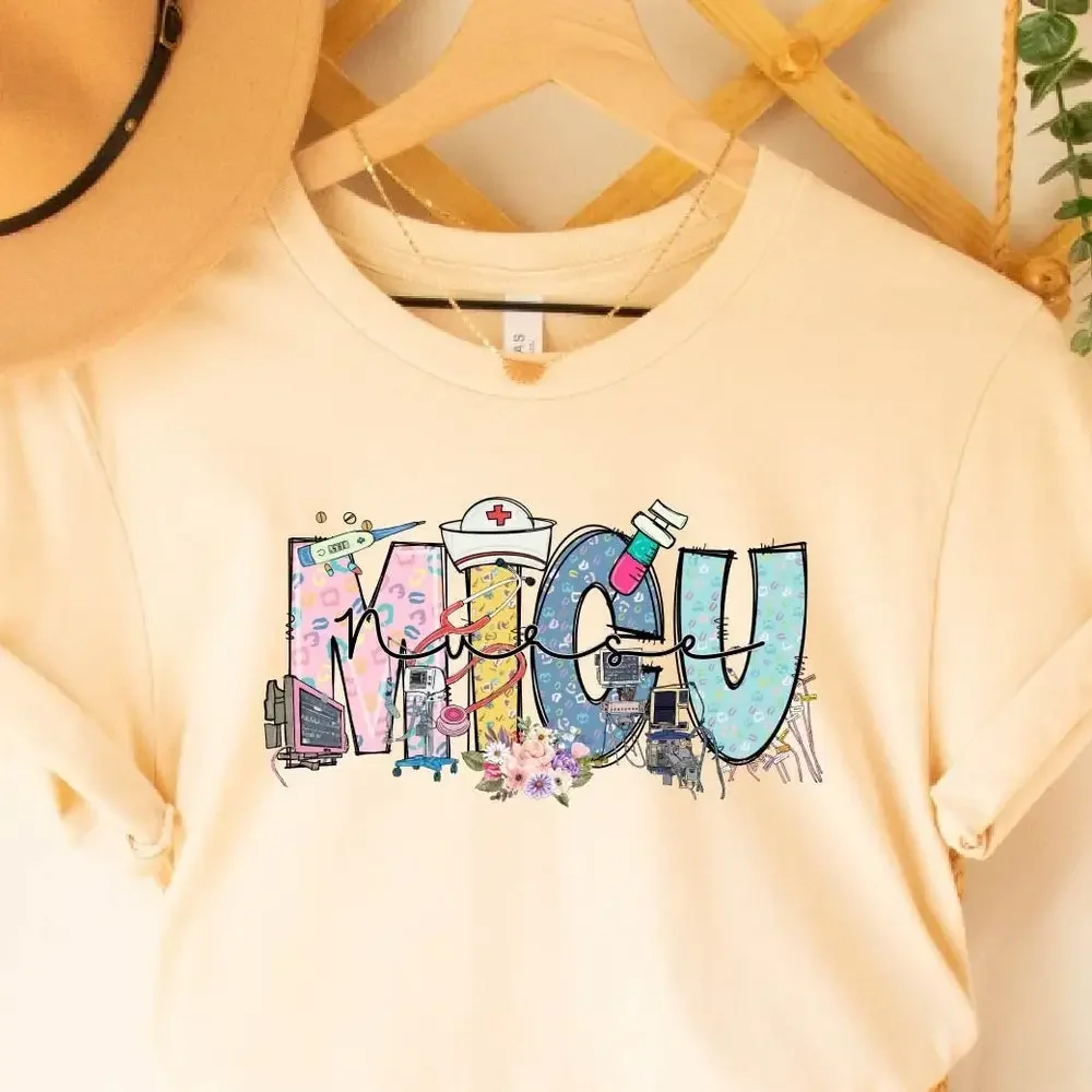 Micu Hemşire Tişörtlü Pedler Icu Tech Tıbbi Yoğun Bakım Birimi Öğrenci Okul Hemşireliği