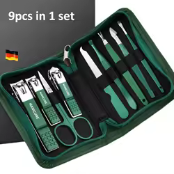 6-9 Pcs Manicure Set With Leather Case Professional Foot And Face Care Tool Kits Stainless Steel Nail Clipper Sets Gift