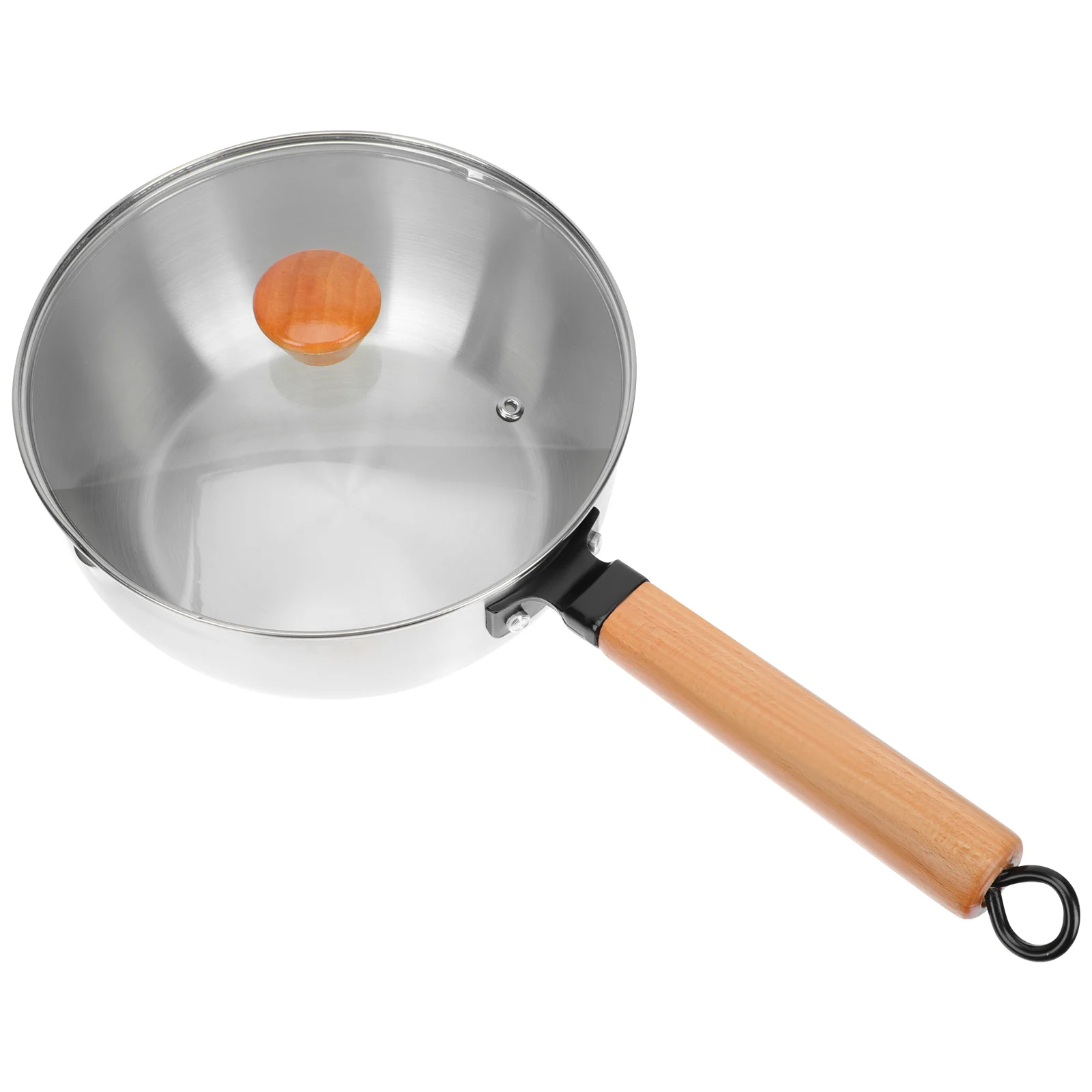

Small Milk Pot Stainless Steel Glass Cooking Pots Instant Noodles Soup Food Material Flat Bottom Easy