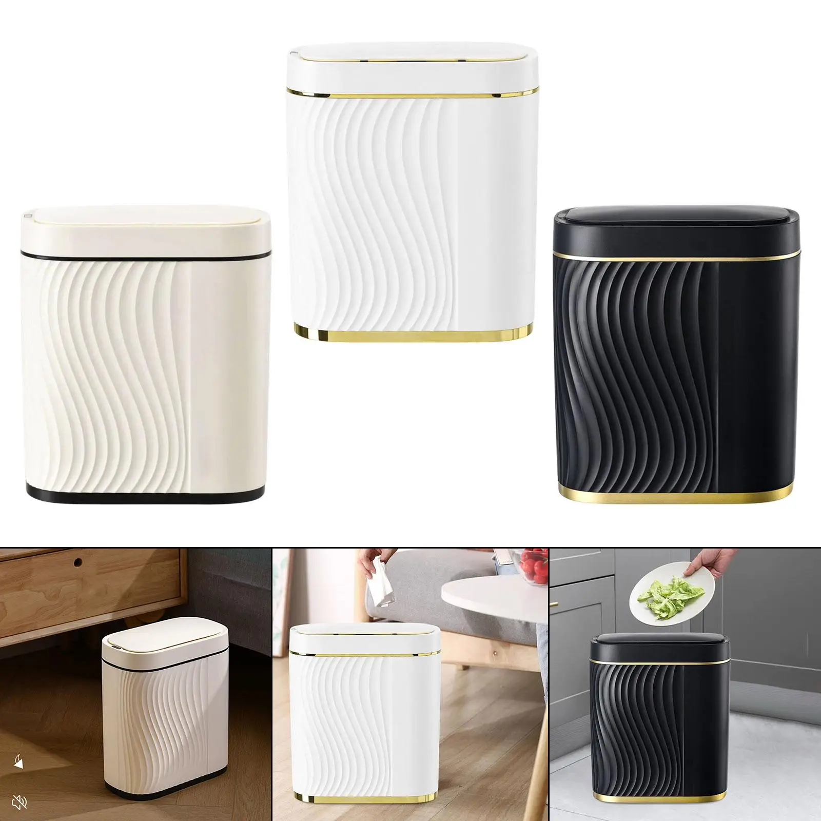 Automatic Touchless Garbage Can Smart Induction Trash Bin Intelligent Trash Bin for Hotel Home Office Living Room Laundry