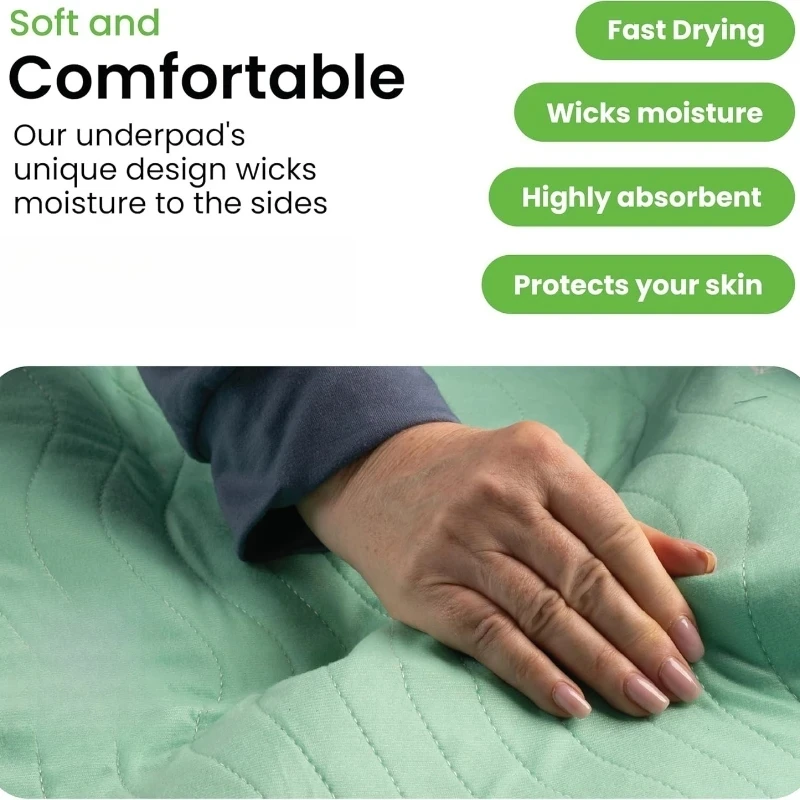 1/2/4pcs Washable Underpads, Heavy Absorbency Reusable Bedwetting Incontinence Pads for Kids/Elderly/Pets Waterproof Protective