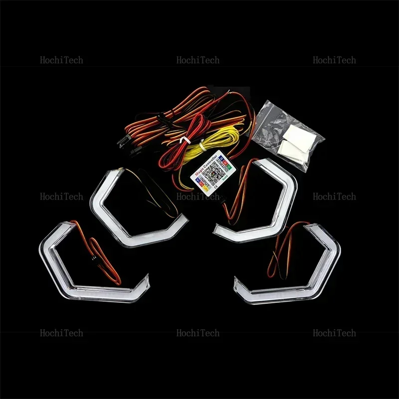 For BMW 1 series E81 E82 E87 E88 2004-2013 RGB multi colors Light Rings APP control Turn signal flashing DRL LED Angel Eyes Kit