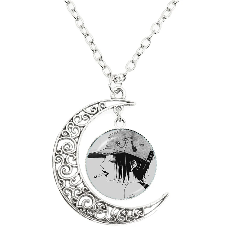 Ai Yazawa Osaki Nana Anime Moon Necklace For Women Men Cool Pendant Glassgive Fans Gift Jewelry