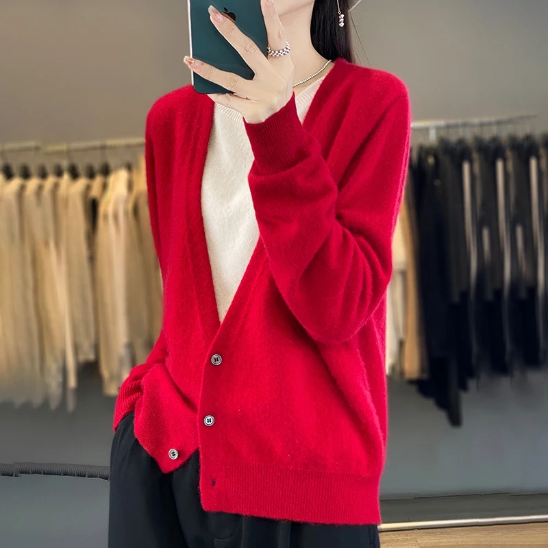 New button up Chinese style high temperament pullover autumn and winter Blouse women's round neck solid color fake two-piece top