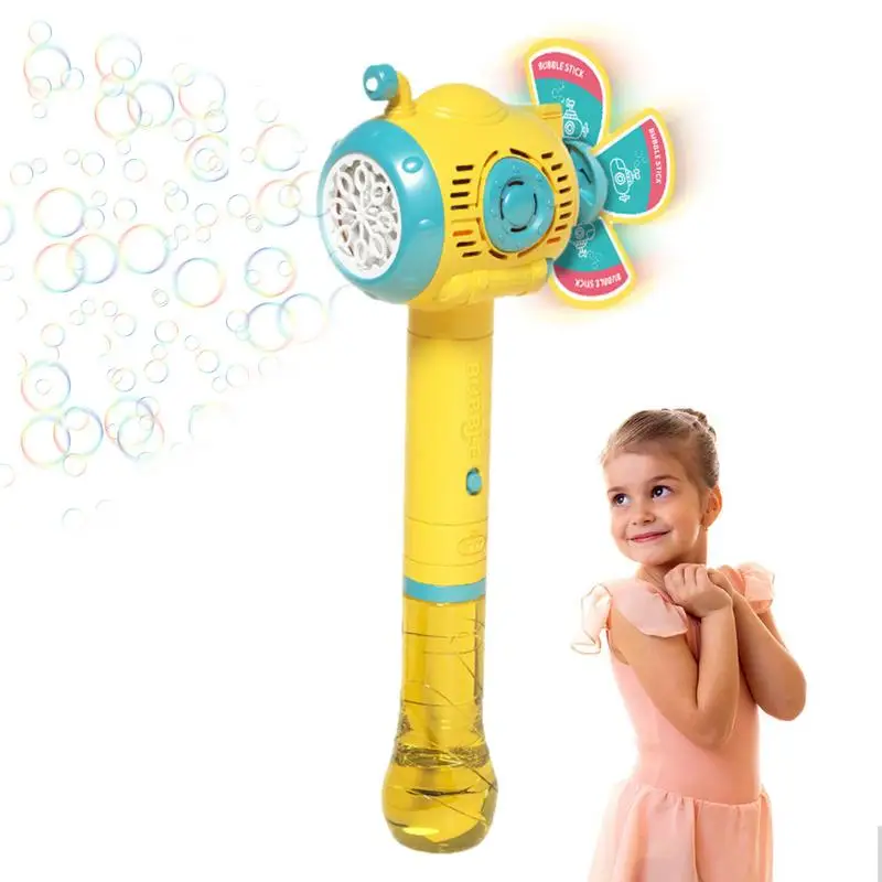 Bubble Wand Blower Electric 8 Hole Light Up Bubble Wands Blower Toy Leakproof Cute Illuminating Automatic Bubble Machine Maker