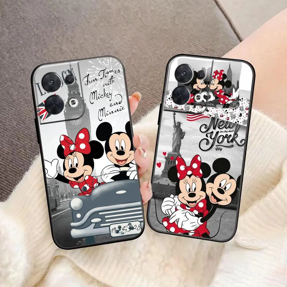 Phone Case For OPPO FIND X5 X3 X2 RENO 10 8 7 7Z 2Z 6 5 4 Lite Pro Plus 4G 5G Case Funda Shell Capa Cute M-Mickey M-Minnie Mouse