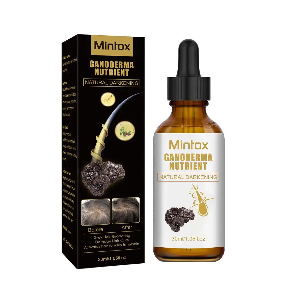 Serum Rambut Anti lemak, minyak rambut hitam Ganoderma, minyak rambut Anti putih, gelap alami 30ml untuk saya, rambut lebih kuat