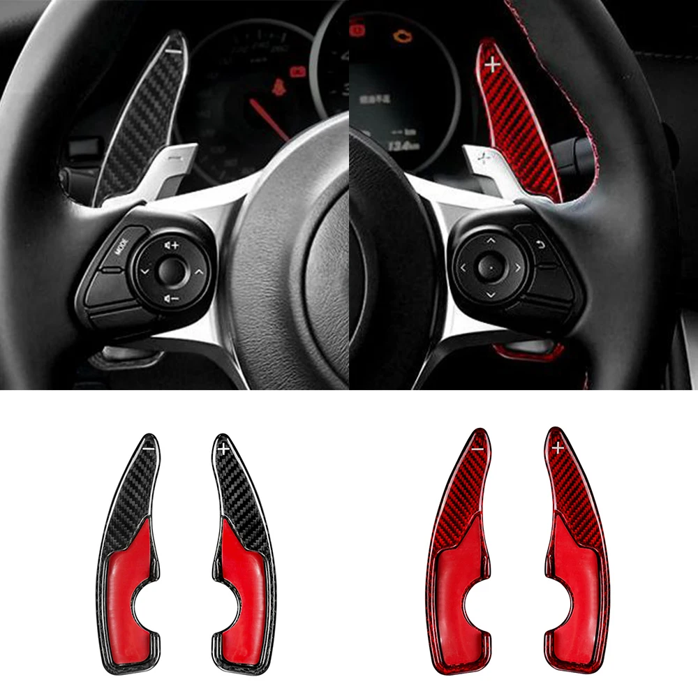 

1Pair Real Carbon Fiber Car Steering Wheel Shift Paddle For Subaru BRZ Forester Outback XV For Toyota GT86