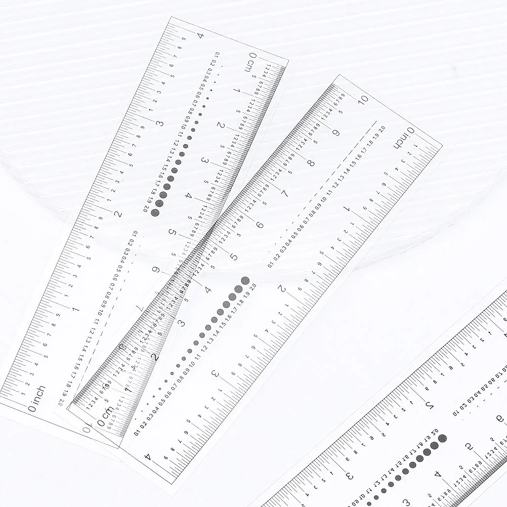 10 Pcs Nail Transparent Soft Ruler Straight Manicure Rulers Painting Plastic Scale