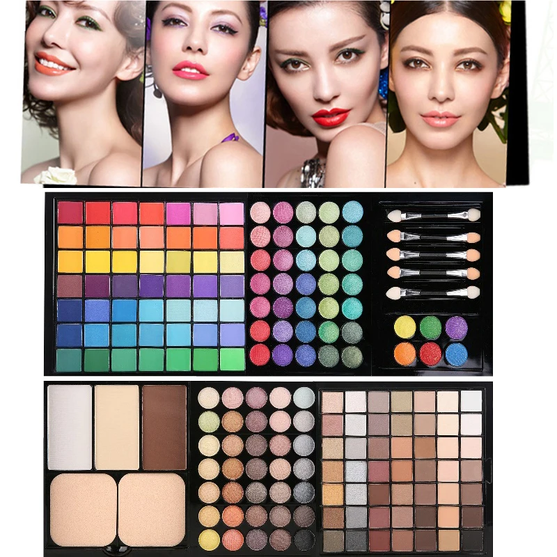 177 色グリッターアイシャドウパレットマット防水長期的な簡単メイクブラウンピンクアイシャドウパレット女性メイクアップツール