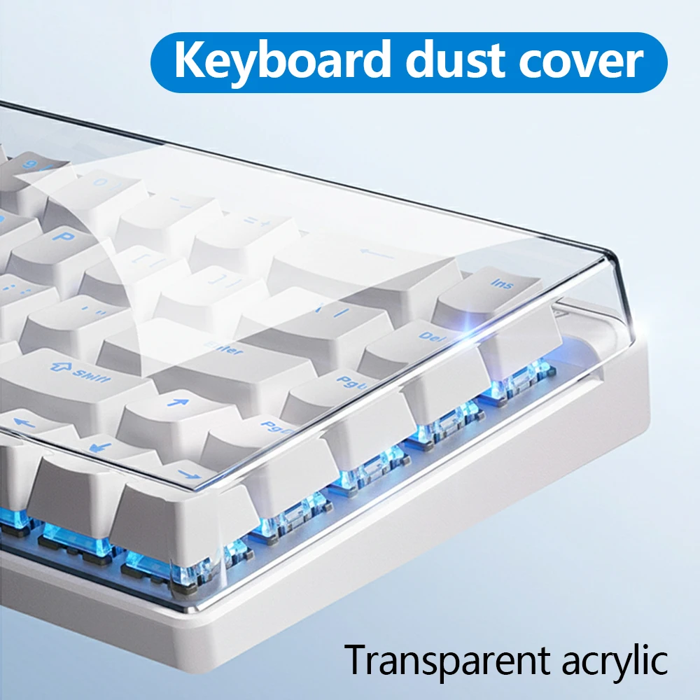 

Acrylic Mechanical Keyboard Dust Cover Keyboard Clear Protector Case for 60/61/68/75/87/98/104/108 Mechanical Keyboards
