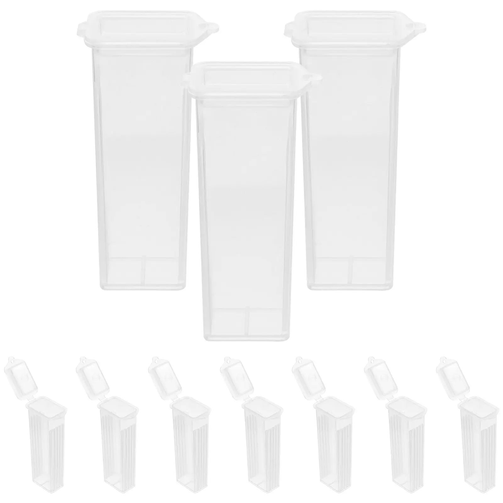 10pcs Microscope Slide Boxes – PP Snap-Closure Storage Cases for Lab Organization