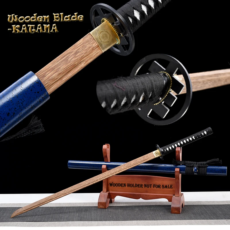 Custom-made Home Decor Artifacts, Ninja Katana Japanese Training Sword Straight Blade Wood Saya Iron Tsuba  Type HB