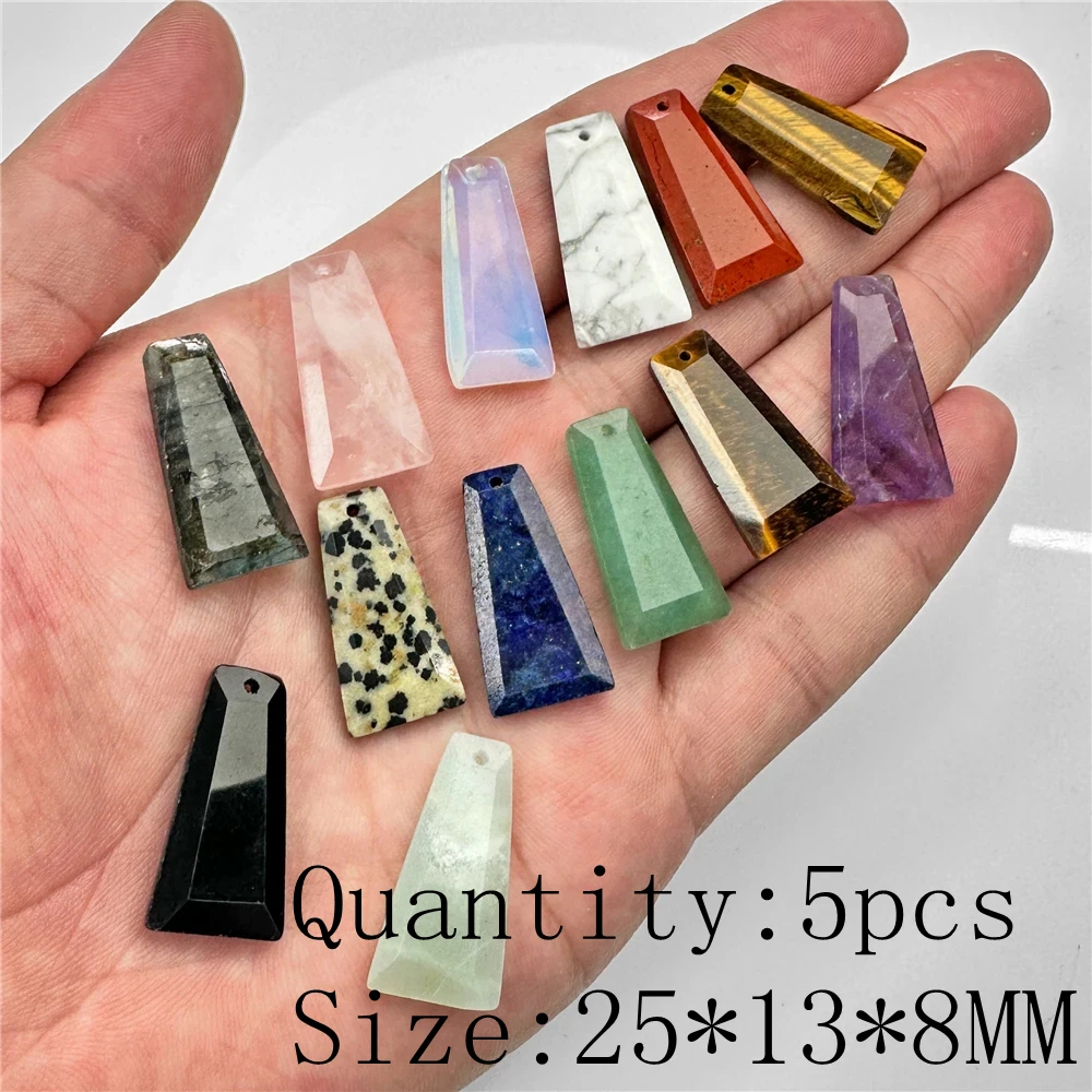 5Pcs Mixed Natuursteen Hanger Charms Willekeurige Gem Quartz Jaspers Maken Sieraden Accessoires Voor Vinden Diy Kettingen Oorbellen