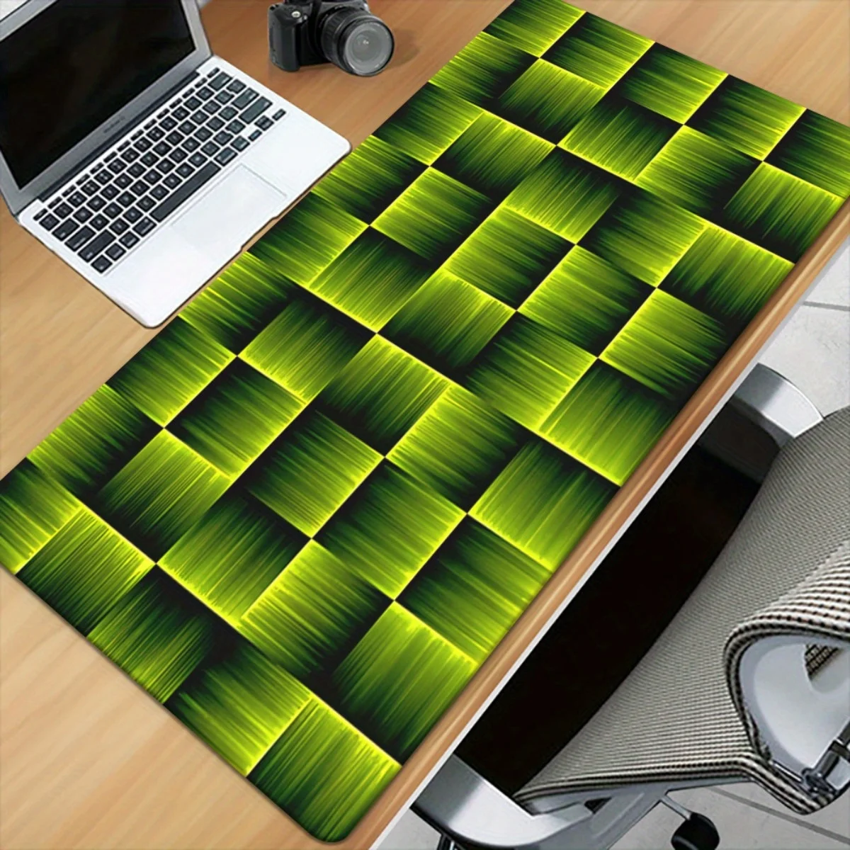 Brand HD Printed Desk Pad Iron Art Grid Green XXL Multifunctional Gaming Office Mousepad Smooth Durable Family Gift
