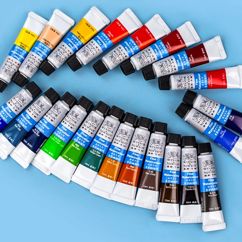 

WINSOR&NEWTON Watercolor Painting Paint Set 12/18/24/36 Colors 10ML High Transparency Lightfastness For Artist Student Beginners