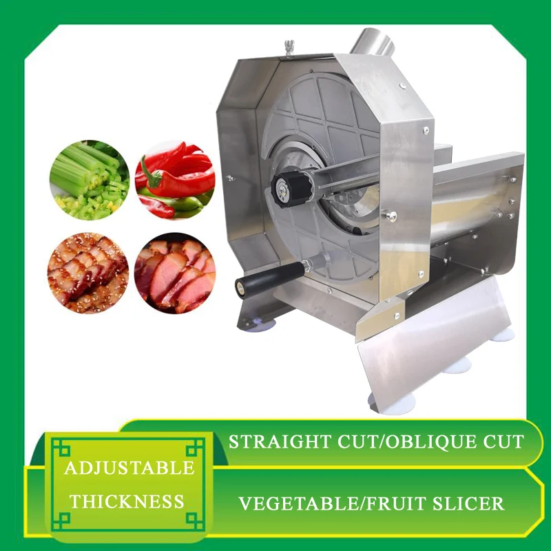 Electric Slicer Machine For Sausage Rings Chili Peppers Fruits Vegetables Automatic Commercial Slicer With Adjustable Thickness