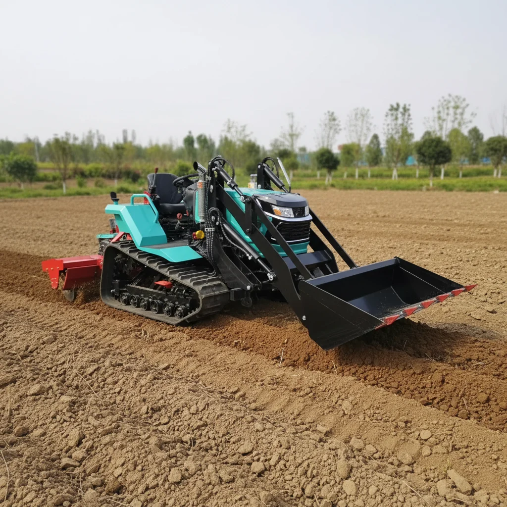 Customize Agricultural Mini Crawler Tractor With Loader Rotary Tiller Small Farm Garden Tractor High Quality China Factory