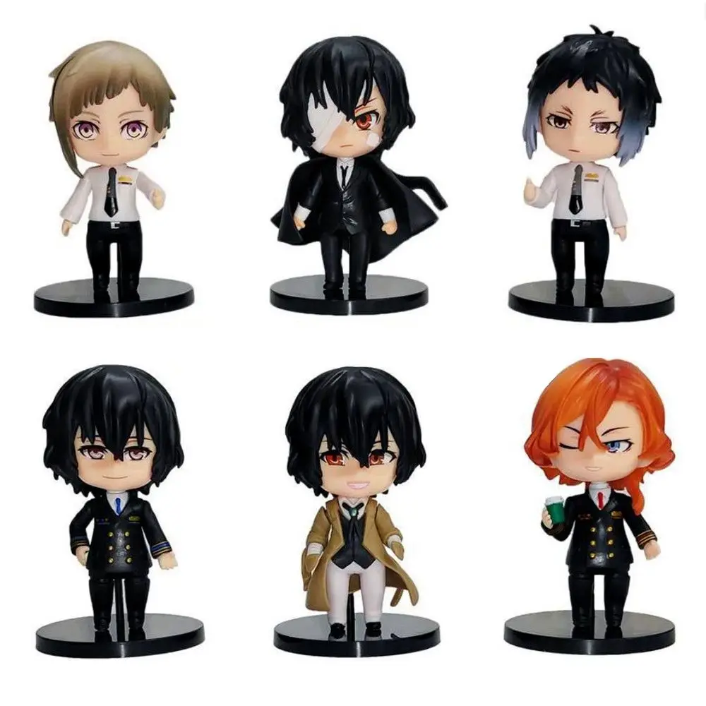 1 Pcs Anime Bungo Stray Dogs Action Figures Dazai Osamu Nakahara Chuuya Edogawa Rampo Pvc Model Statue Collection Kid Gift Toy