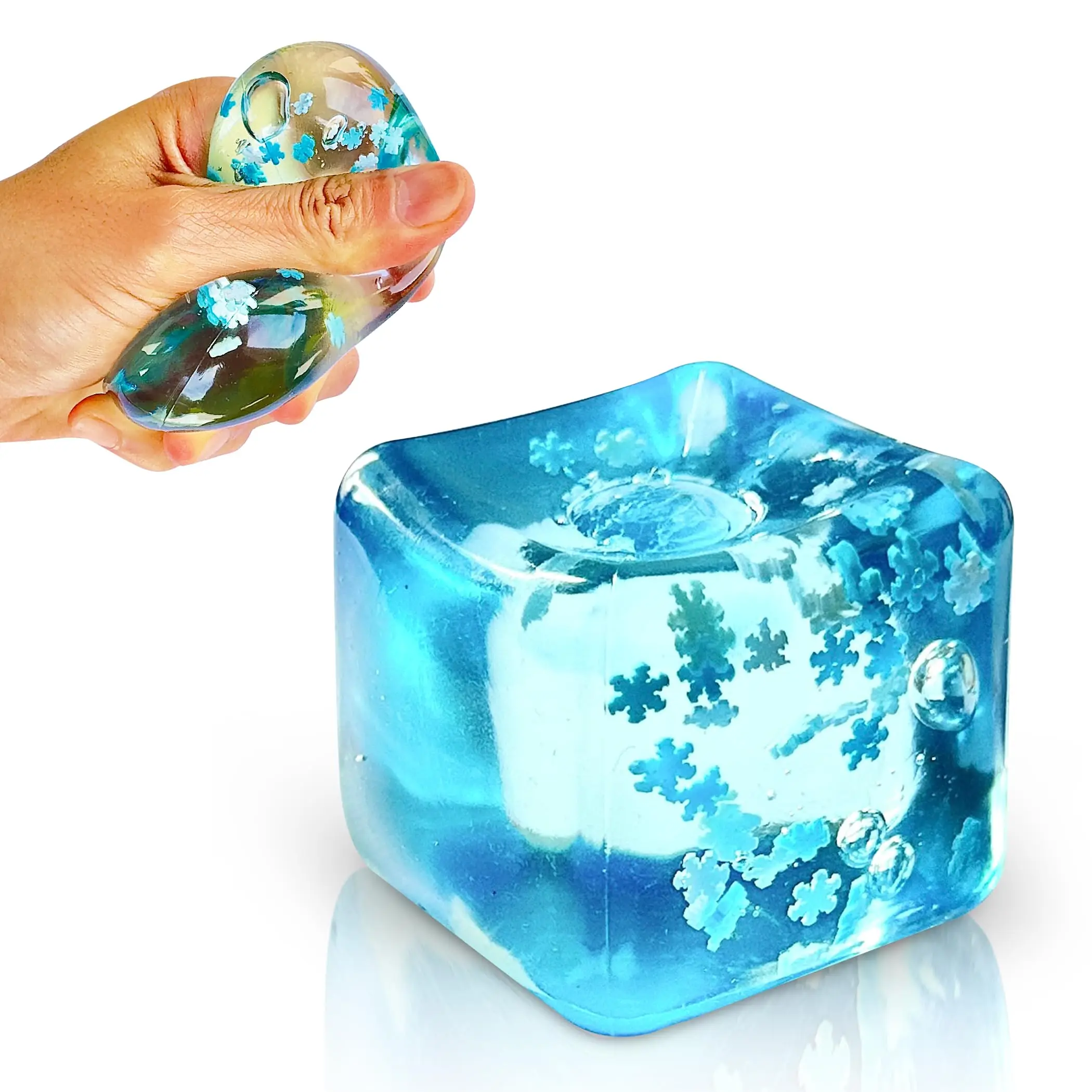 Morbido e bello cubo di ghiaccio Squishy, giocattolo sensoriale Fidget Palla antistress Giocattolo da spremere per autismo Ansia Bambini Adulti Decompressione Anti-stress