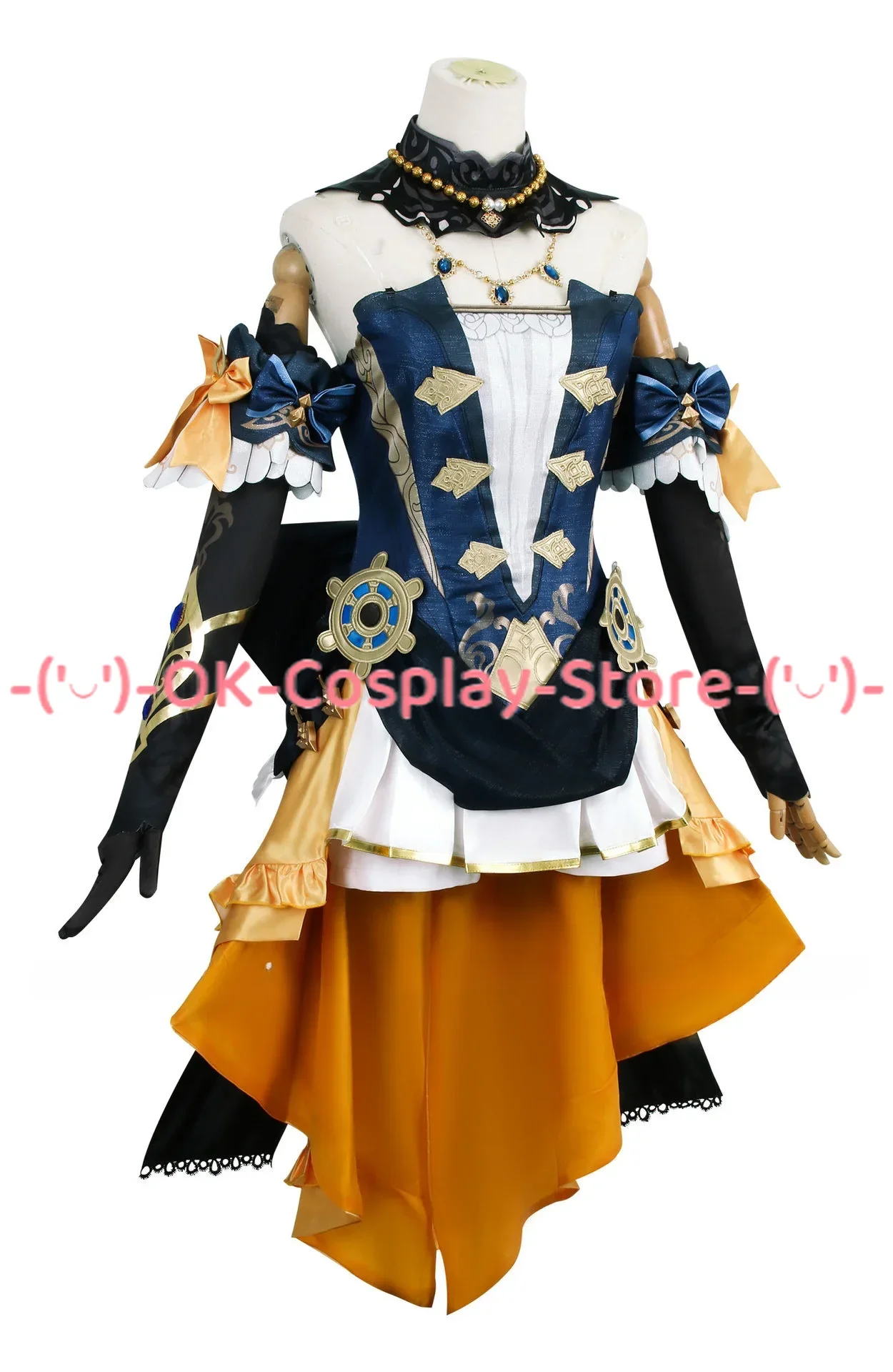 Navia Cosplay Costume Genshin Impact Dress Wig Fontaine Spina Di Rosula Hat Gloves Ear Clips Clorinde Girls Uniform IN STOCK