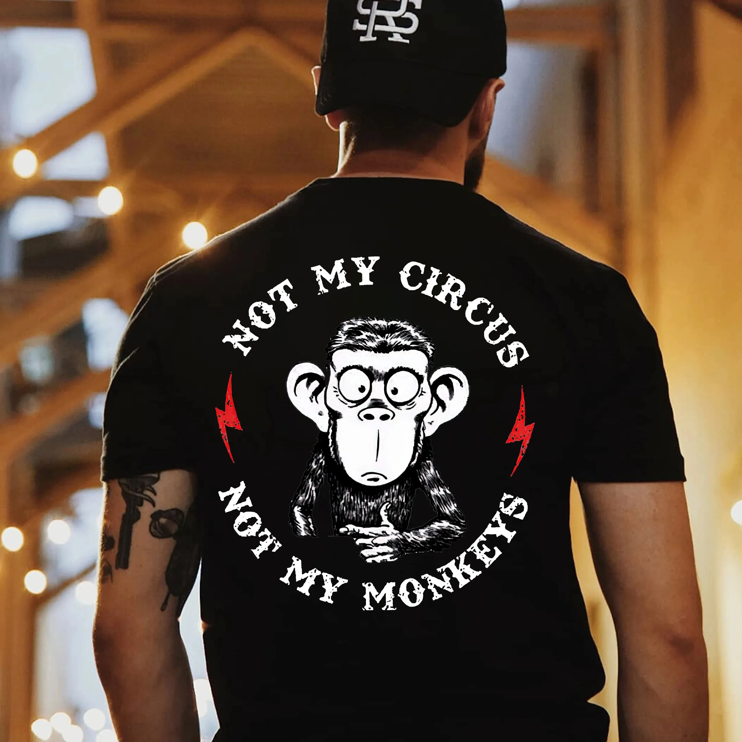 NOT MY CIRCUS NOT MY MONKEYS Print T-Shirt Black Printed T-shirt Gothic Sweatshirt  Hoodie Y2K Summer Oversized