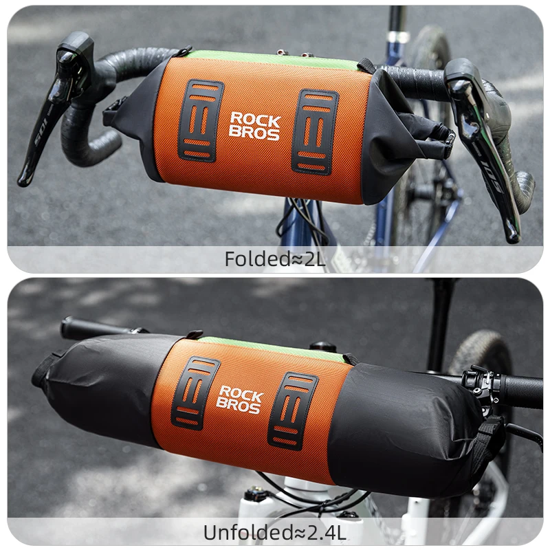 ROCKBROS Bicycle Handlebar Bag 2L Big Capacity Bike Front Bag Outside Multifunctional Shoulder/Waist/Frame Bag Storage Cycling